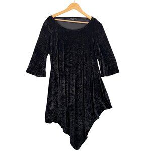 Bryn‎ Walker Naida tunic asymmetrical hem velour black sz S